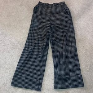 Gingham Cuffed Wide Leg Pant